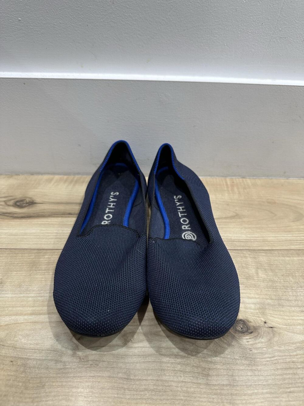 Rothy's The Loafer Shoes Womens Size 9 Blue Knit Flats Eco Washable Comfort